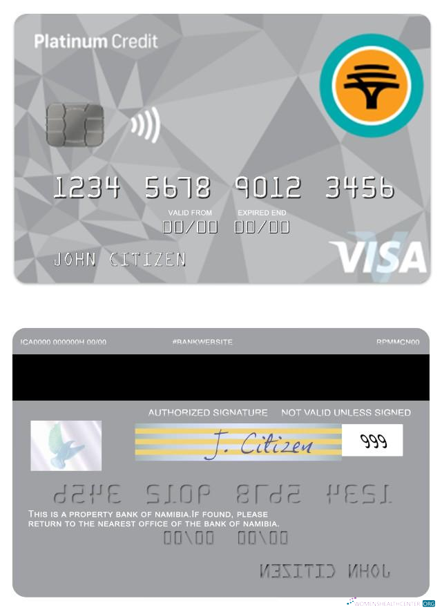 Download Namibia First National Bank platinum credit visa card Photoshop template